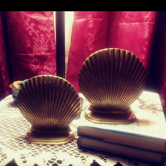 Two brass shell book ends - Picture 7 of 8